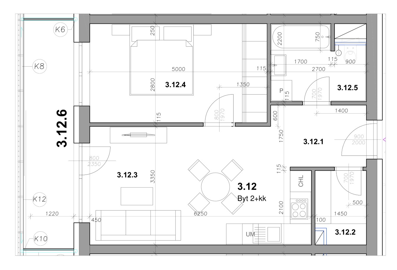 Rezidencia Kyjevská, Levice - byt 3.12