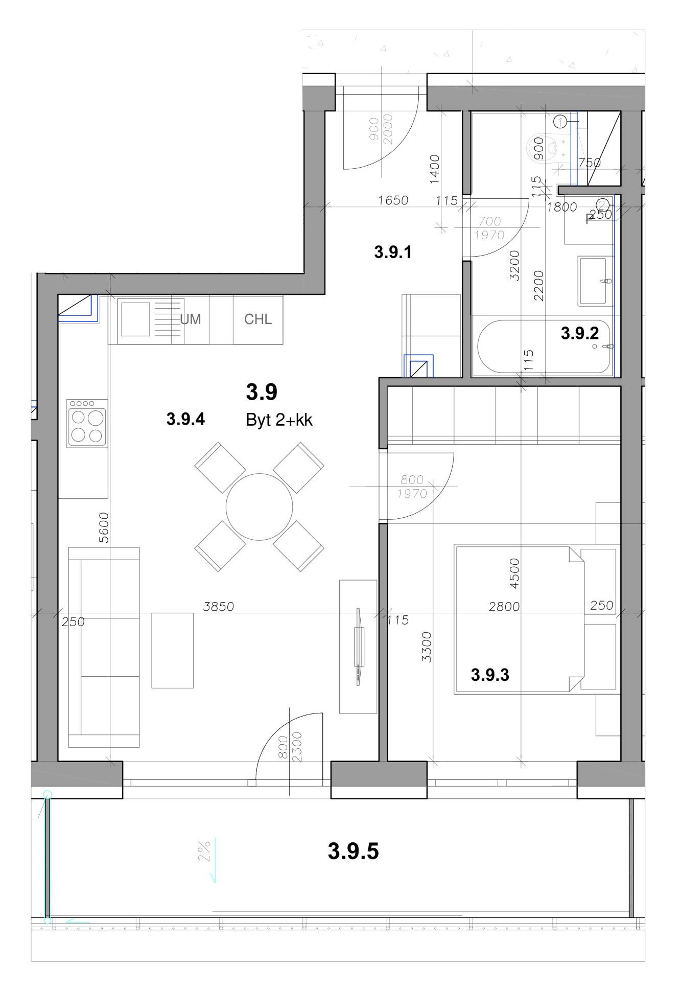 Rezidencia Kyjevská, Levice - byt 3.9